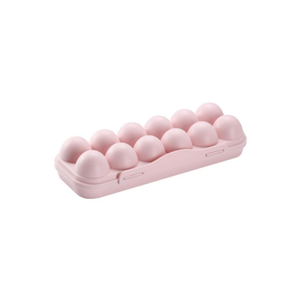 (pink, 12 Grids) Useful Well Protect No Burrs PP Temperature Resistant Egg Storage Box for Home Egg Box