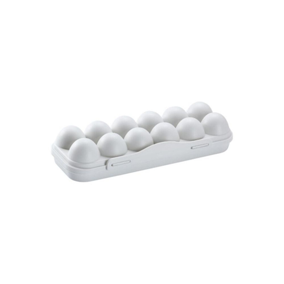 (gray, 12 Grids) Useful Well Protect No Burrs PP Temperature Resistant Egg Storage Box for Home Egg Box