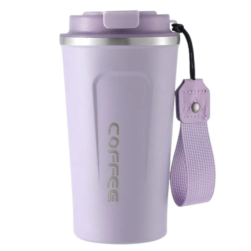 (purple) Yousheng 510ML Travel Coffee Mug Spill Proof with Seal Lid Insulated Eco-friendly Easy One-handed Drinking Stainless Steel Cup