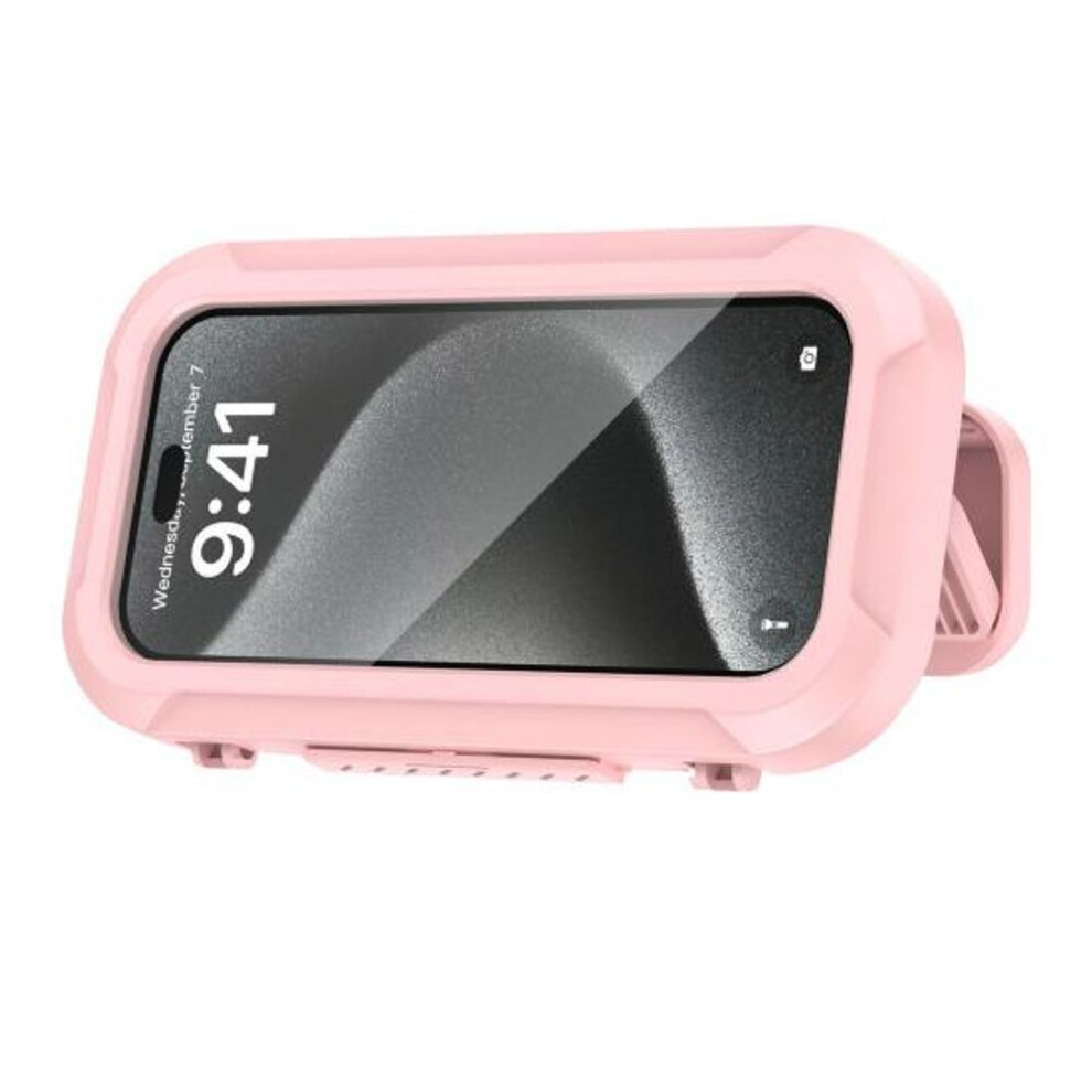 (pink) Shower Phone Holder Waterproof Wall Mount Stand Case For Bathroom Bathtub Kitchen