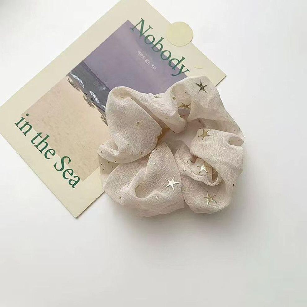 (beige) Soft And Romantic Hair Ties For Women Elegant Star Hairband Hair Circle Head Headwear Simple Accessories