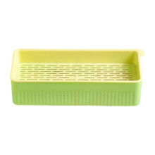 (green) Cat Grass Planter with Detachable Bottom Double Layer Contrast Color Non-slip Base Easy to Clean Plastic Pet Cat Sprout Dish Growing Pot