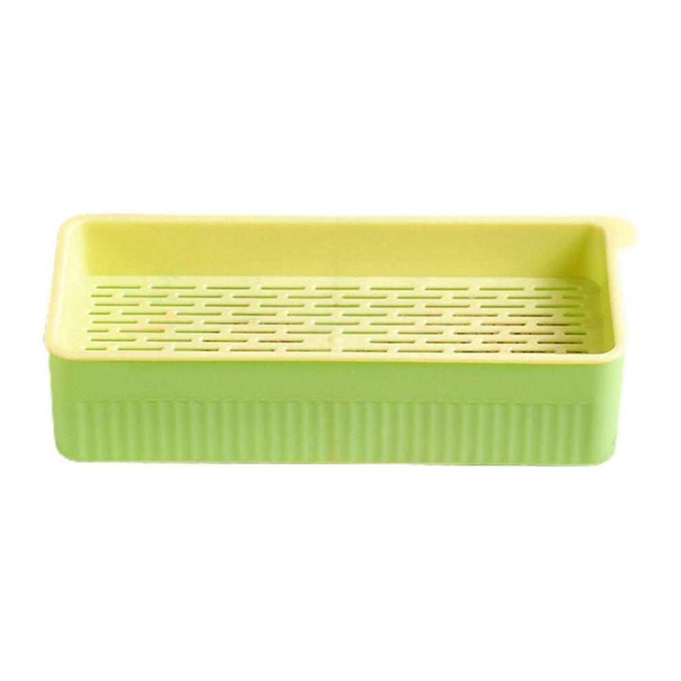 (green) Cat Grass Planter With Detachable Bottom Double Layer Contrast Color Non-slip Base Easy To Clean Plastic Pet Cat Sprout Dish Growing Pot