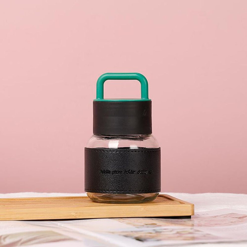 (black) 300ml High Appearance Level Cup With Handle Glass Water Cup Mini Cute Milk Juice Cup Drinking Cup For Outdoor
