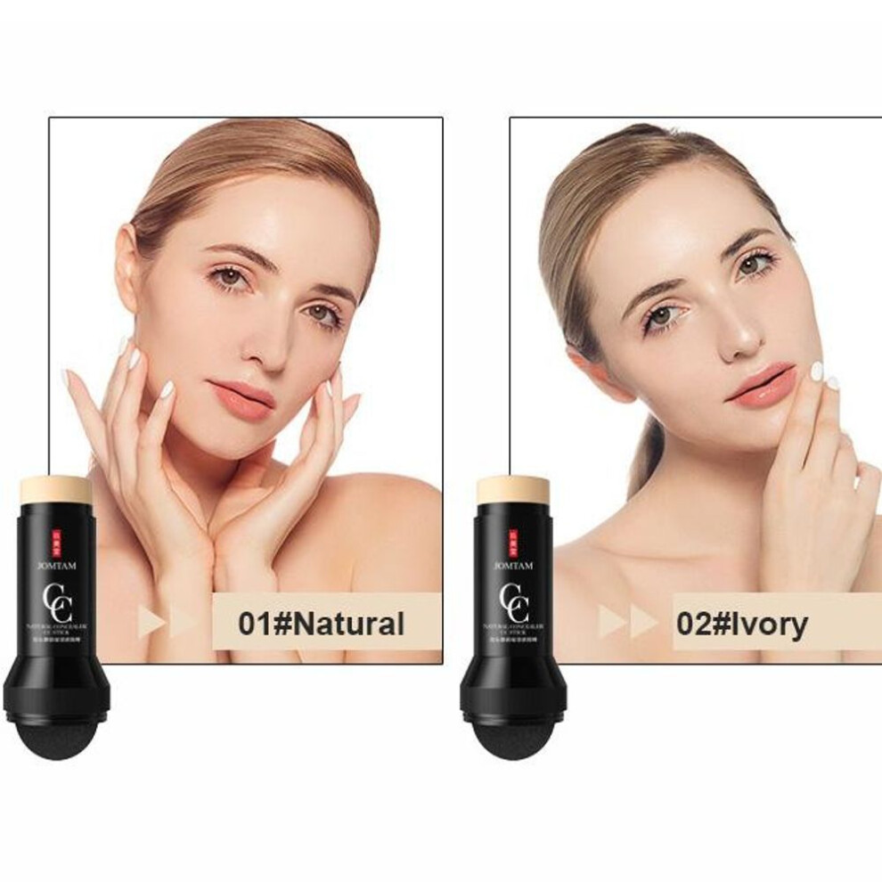(as the picture, 02#Ivory) Double Mushroom Head Concealer Stick Repair Skin Moisturizing Cream Refreshing Foundation Cream Skin Care Bb&cc Cream
