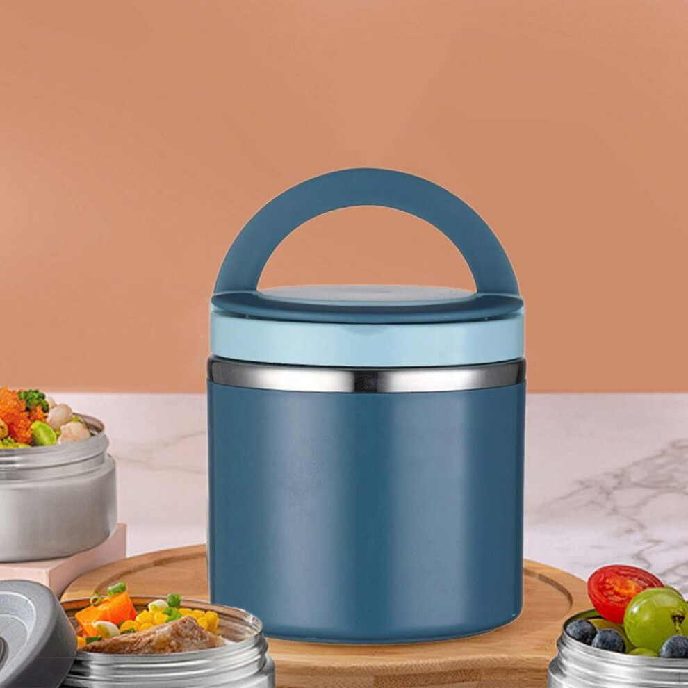 (as the picture, 1000ml blue) Lunch Box Food Storage Container Outdoor Picnic Soup Bowl For Office Camping