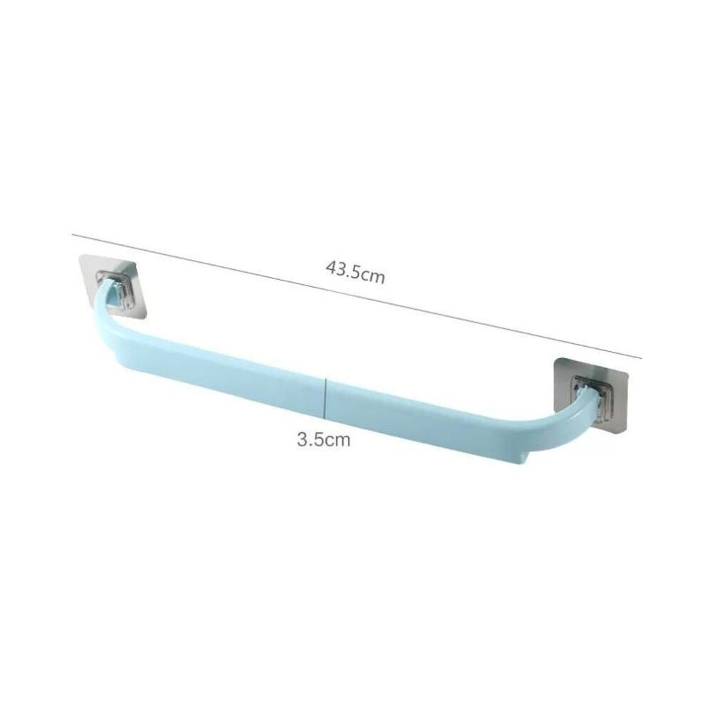(blue) Adhesive Towel Rack Bathroom Towel Bar Shelf Wall Mounted Towels Hanger Toilet Suction Cup Holder Kitchen Bathroom Organizer