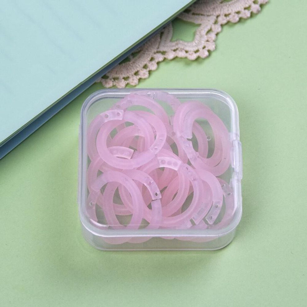 (pink) 20pcs 15mm Loose Leaf Binder Rings Opening Notebook Refill Keychain Ring Diy Photo Album Circle Clamps Office Budget Binder