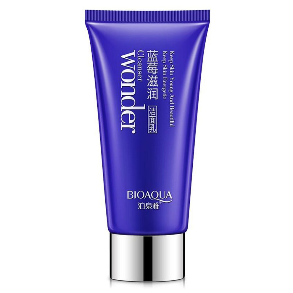 (as the picture, 100g) Bioaqua Blueberry Moisturizing Cleansing Milk Moisturizing Shrink Pores Brighten Skin Tone Skin Care Products Facial Cleanser