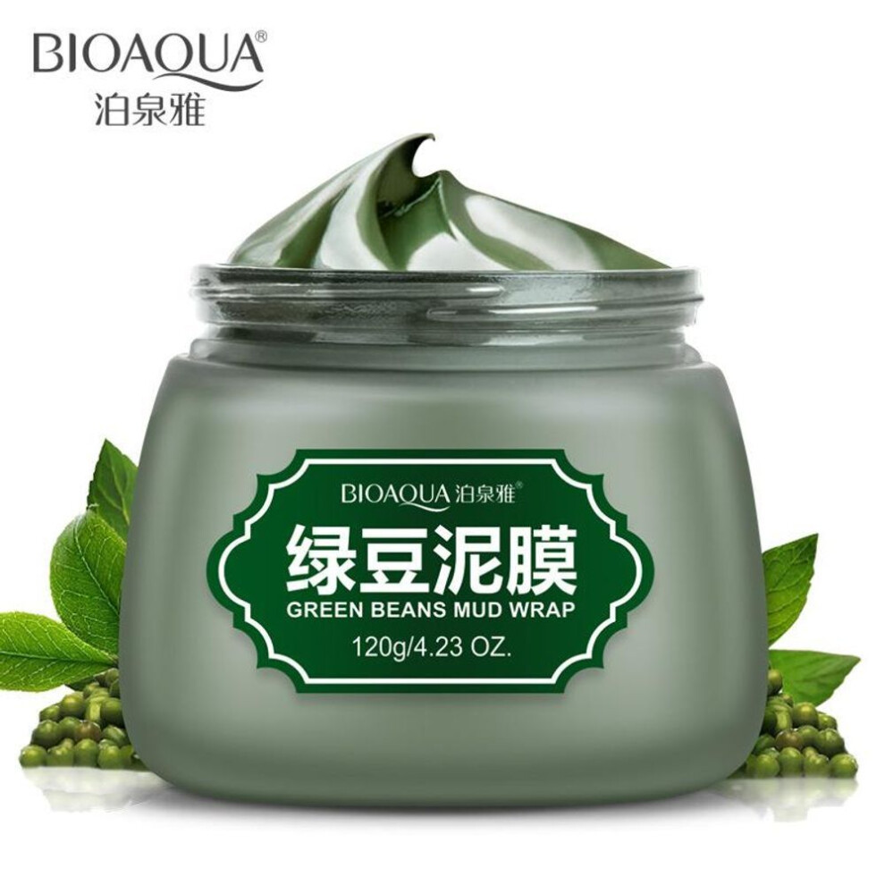 (as the picture, Mung bean mud) Mung Bean Mud Mask Mud Facial Mask Summer Moisturizing Oil Control  Cleansing Mask Firming And Removing Blackhead
