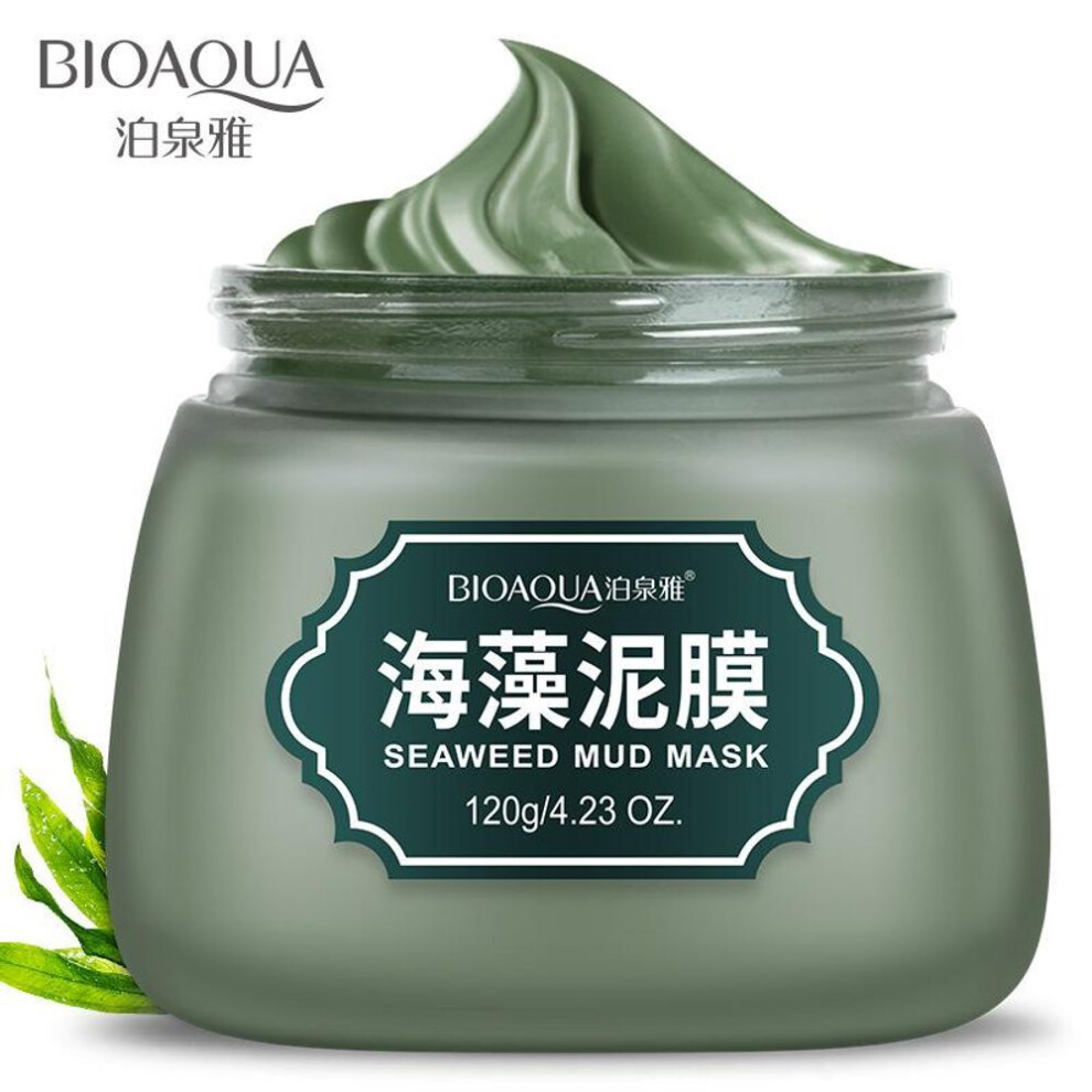 (as the picture, Seaweed mud) Mung Bean Mud Mask Mud Facial Mask Summer Moisturizing Oil Control  Cleansing Mask Firming And Removing Blackhead