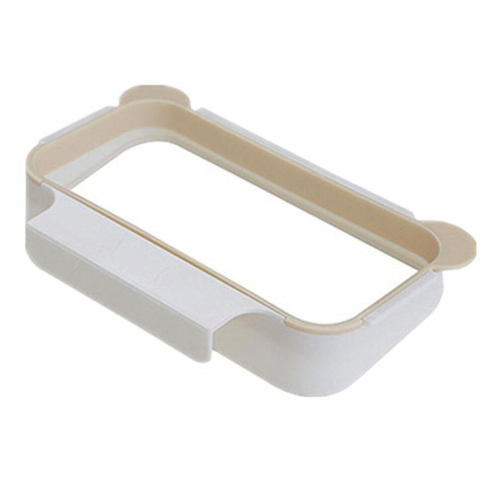 (beige) Hanging Garbage Bag Holder Kitchen Cupboard Trash Storage Rack Hd