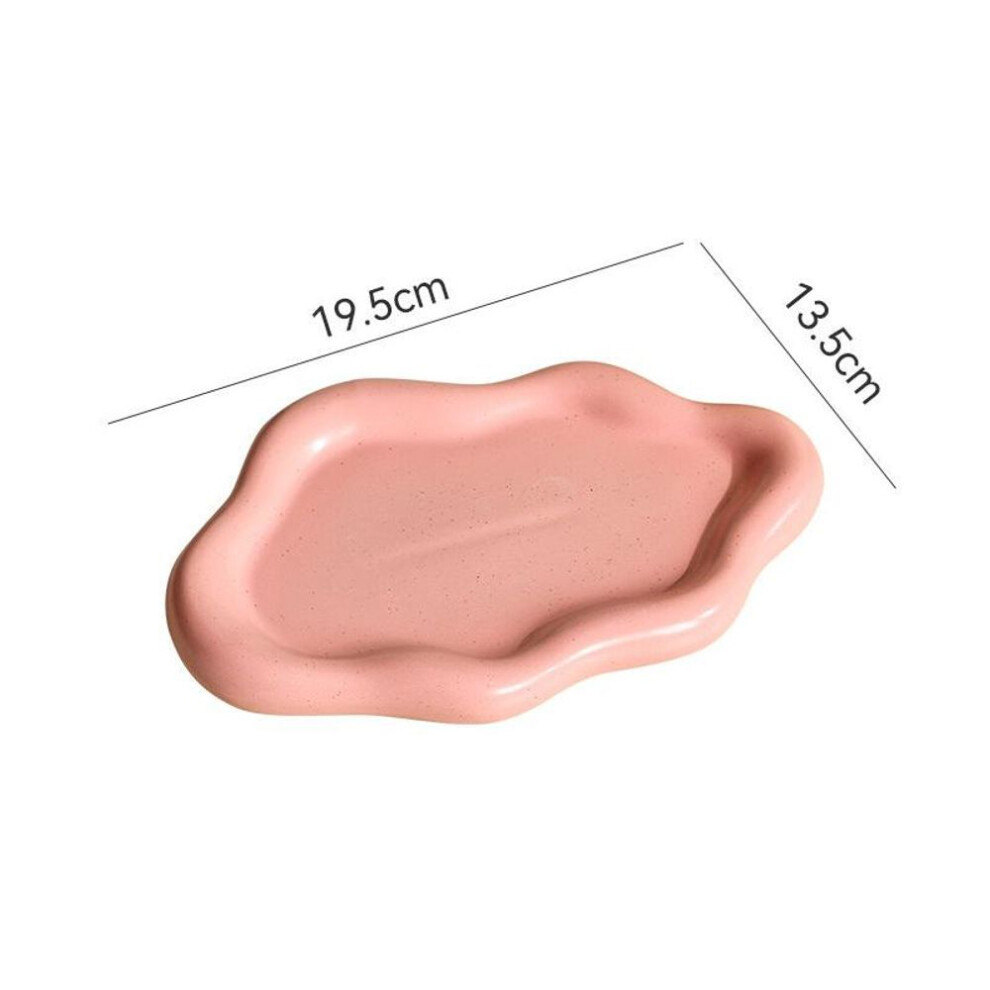 (pink) Ins Style Cloud Shape Ceramic Plate Exquisite Ornaments Jewelry Dish For Women Jewelry Tray Trinket Tray Dish For Birthday Gifts