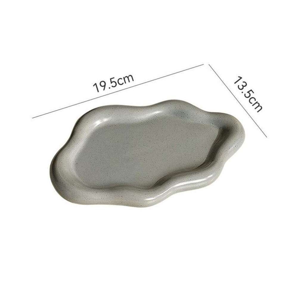 (dark gray) INS Style Cloud Shape Ceramic Plate Exquisite Ornaments Jewelry Dish for Women Jewelry Tray Trinket Tray Dish for Birthday Gifts