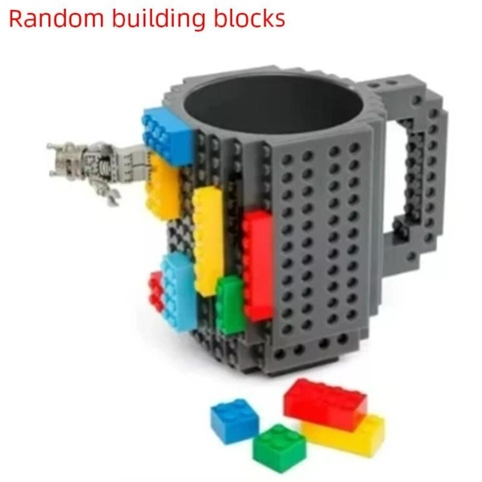 (grey, grey) 350ml Creative Milk Coffee Mug Cups Building Blocks Design Personalized Decorations Kids Diy Drinking Kettle