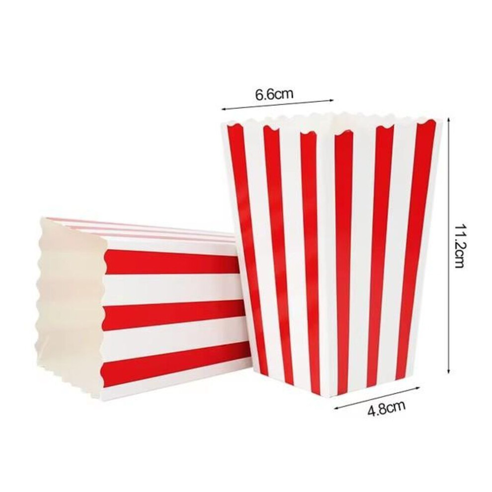 (S) 12pcs Popcorn Box Buckets Movie Night Fries Cup Snack Containers Birthday Party Supplies Wedding Christmas Carnival Stripes Bags