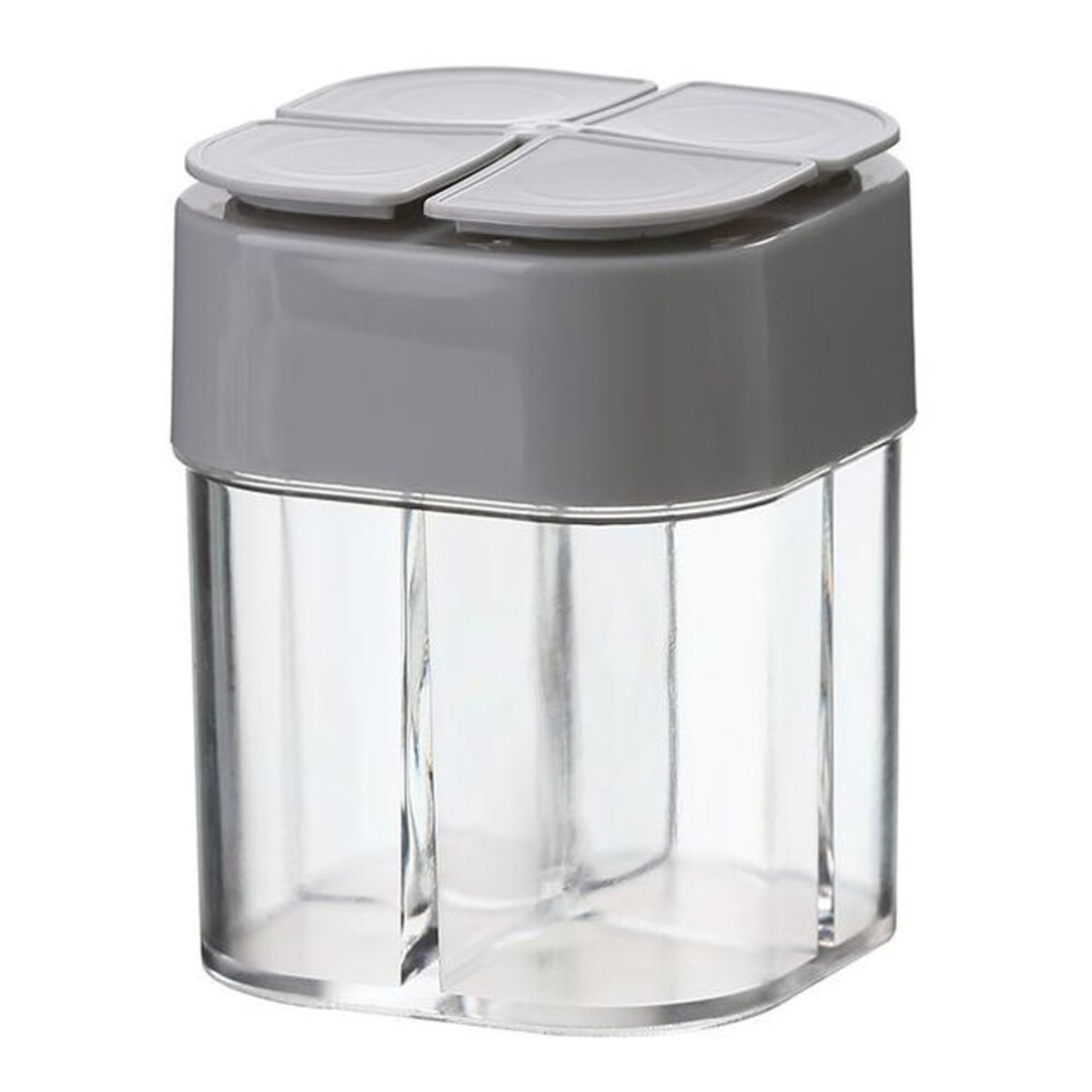 (grey) Seasoning Box Kitchen Supplies Sugar Salt Pepper Bottle Cumin Powder Container Multi Compartments Spice Storage Jars Tools