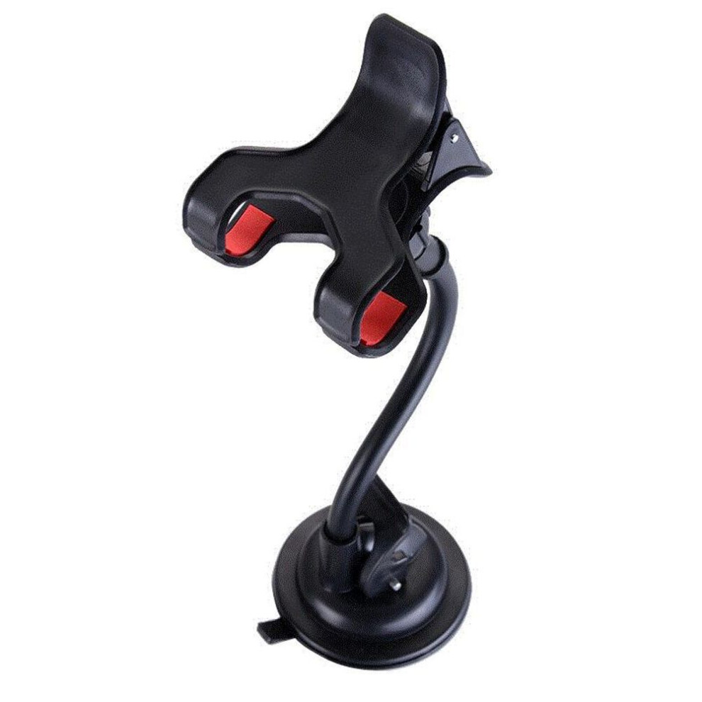 (black) Rotating Double Clamp Car Phone Holder with Suction Cup - Great Deal!