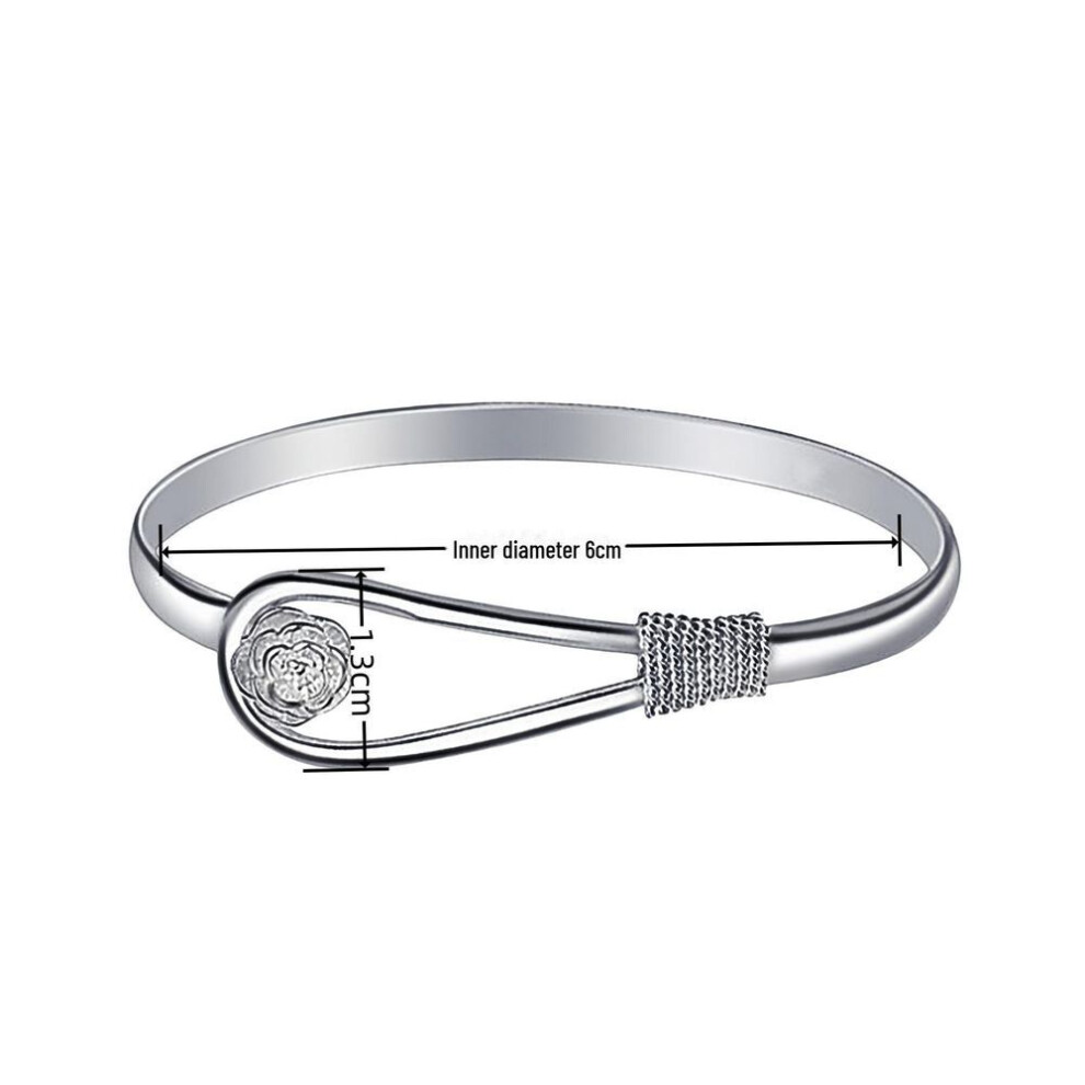 (silver, Sakura bracelet [silver plated]) Korean Cherry Blossom Flower Bracelet - Romantic Women's Hand Ornament