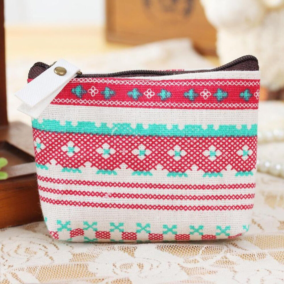 (as the picture, folk-custom) Retro Triangle Zongzi Coin Purse - Women's Quirky Fabric Key Bag