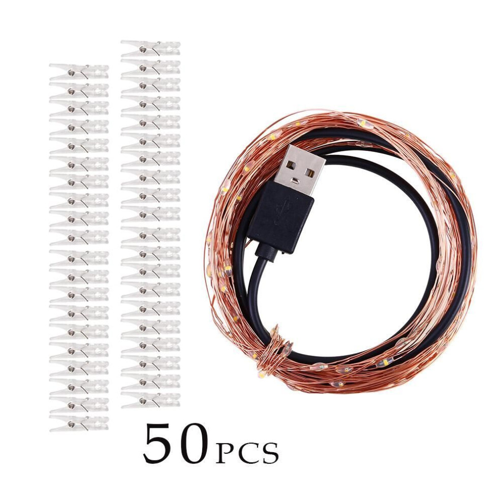(10M&100LED) 10m 100leds Photo Clip Usb Leds Lamp String Battery-operated Decorative Light