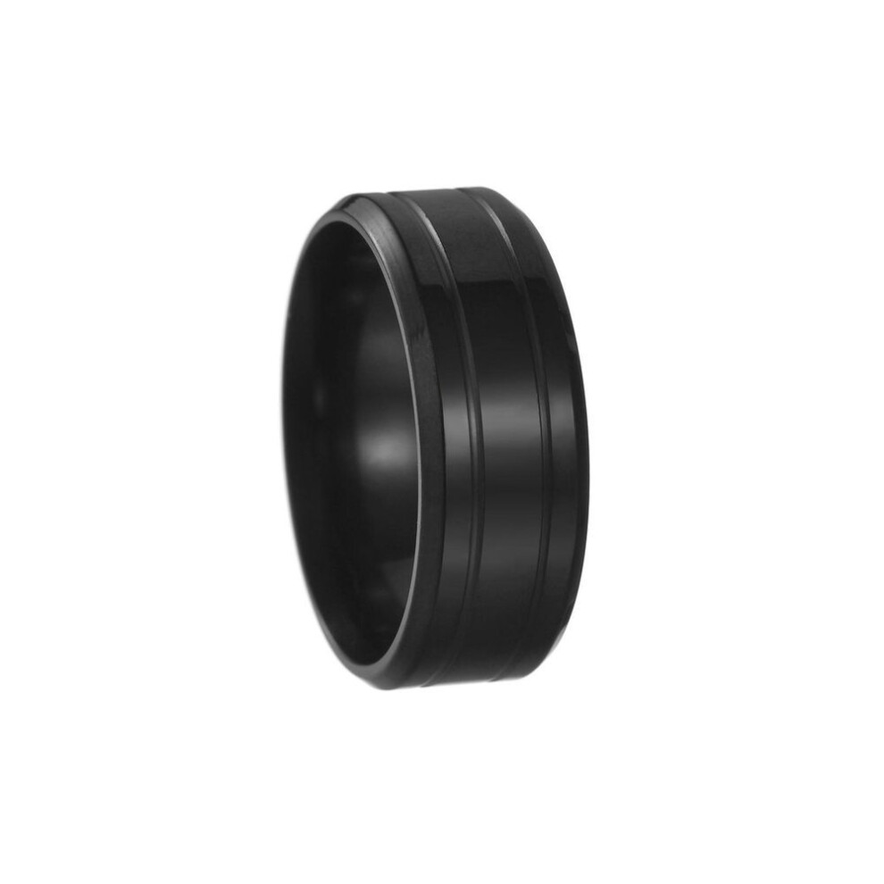 (black, number 11) 2024 Men's 8mm Black Titanium Steel Wedding Ring - Simple And Elegant Design