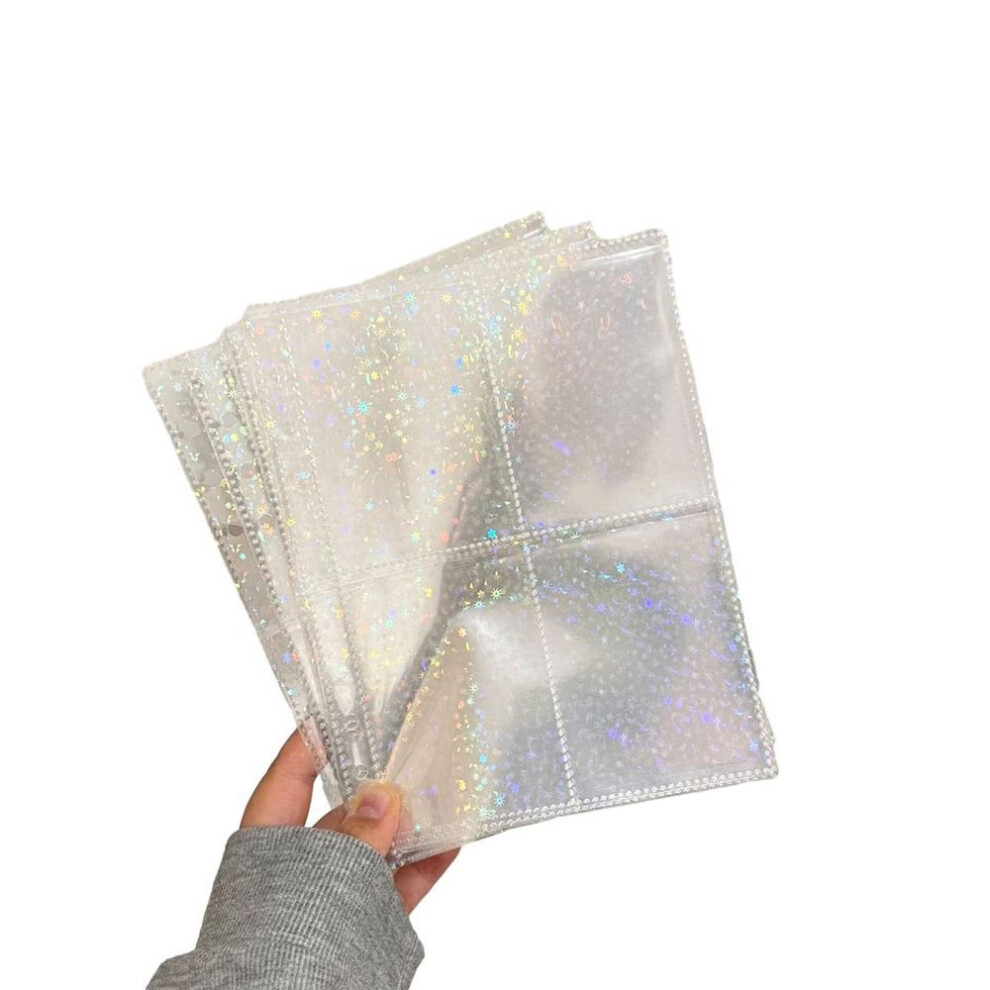 (B) 10 Sheets Loose Leaf A5 Transparent Waterproof Photocard Binder Sleeves Idol Photo Card Holder Photocards Album Storage Bag Loose Leaf