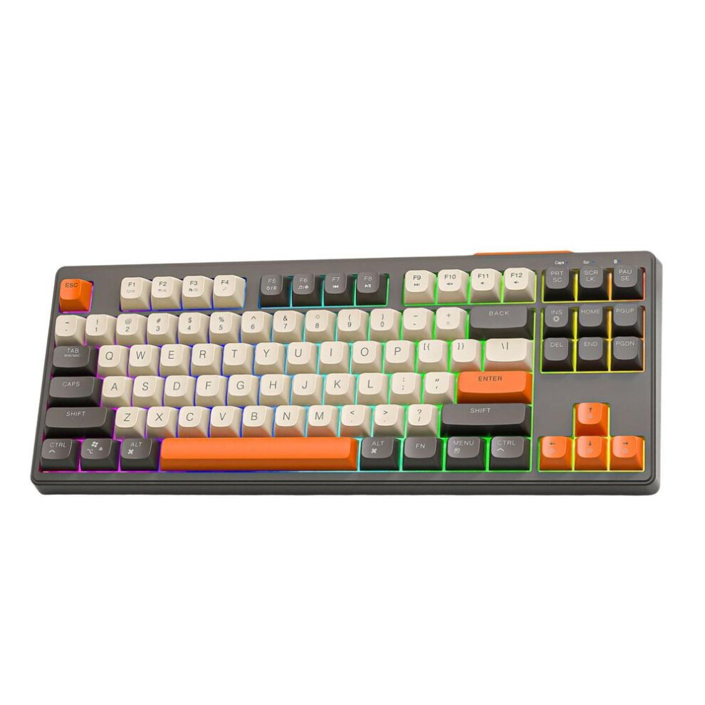 (A) Bluetooth-compatible Wireless Gaming Keyboard With Colorful Led Backlight Multicolored Keyboard Ergonomics 87 Keys Mechanical Keyboard