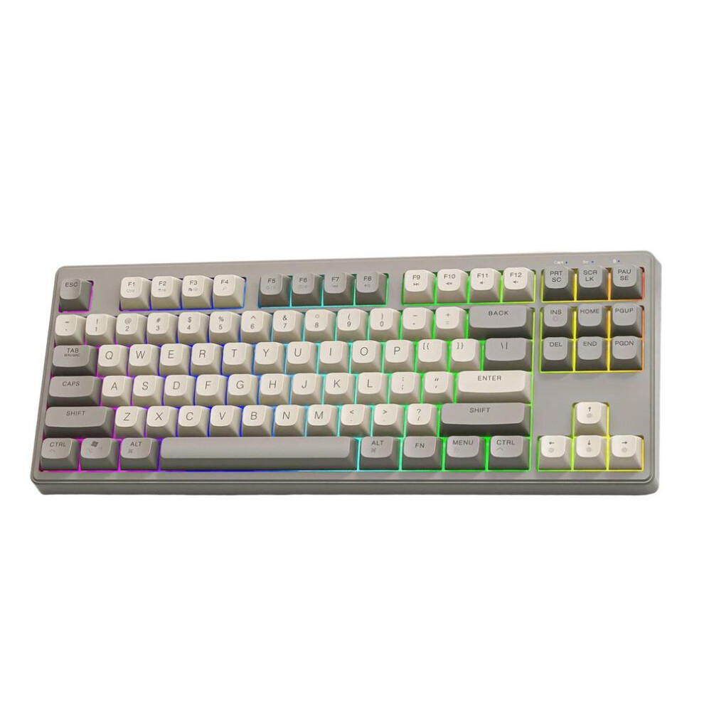 (B) Bluetooth-compatible Wireless Gaming Keyboard With Colorful Led Backlight Multicolored Keyboard Ergonomics 87 Keys Mechanical Keyboard