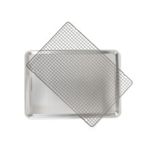 Nordic Ware 2 PC Naturals Foaie mare cu Cuptor Safe Nonstel Grid 1 Ambalare aluminiu