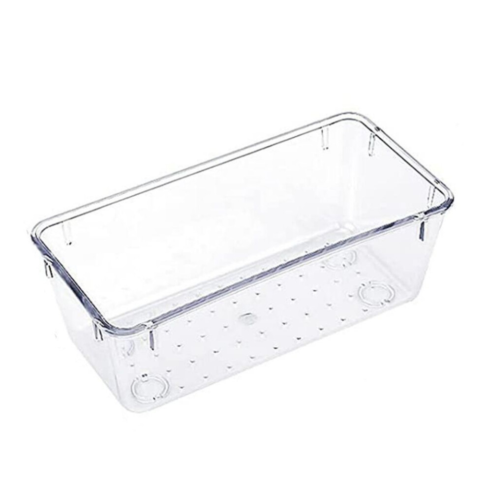 (transparent, M) Transparent Drawer Storage Box Clear Acrylic Drawer Organizer Drain Holes Drawer Storage Tray Stackable Storage Bin