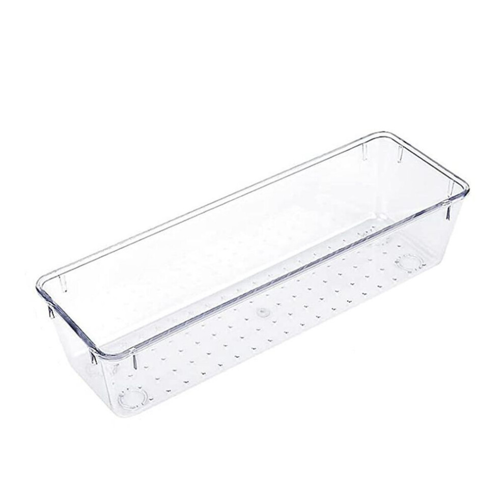 (transparent, L) Transparent Drawer Storage Box Clear Acrylic Drawer Organizer Drain Holes Drawer Storage Tray Stackable Storage Bin
