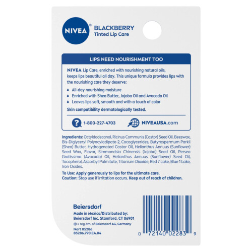NIVEA Nivea Χείλη Βάλσαμο - Blackberry Shine - 0.17oz, 0.17 Oz 1