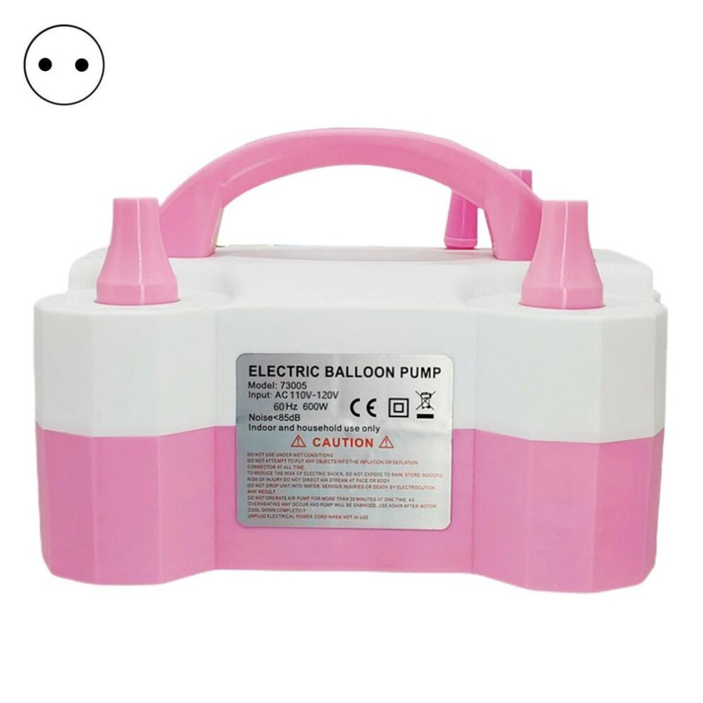 (pink, EU Plug) Electric Balloon Pump Portable Automatic Dual Nozzle 110v 600w Balloon Inflator Birthday Gender Reveal Baby Shower Balloons Party Supplies