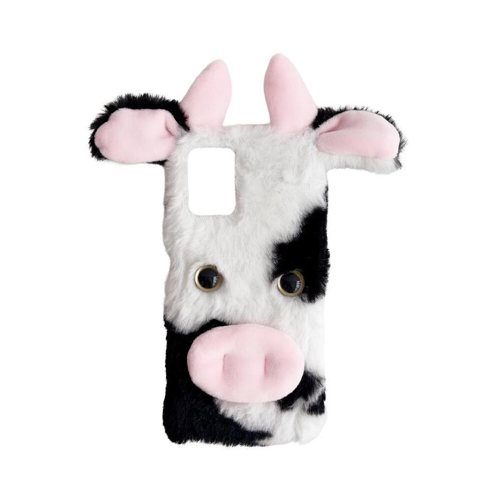 (Black) Case For Tcl 50 Xe Nxtpaper 5G Autumn And Winter Lovely Fuzzy Fluffy Cartoon Cow Cow Phone Case Black 764490313001