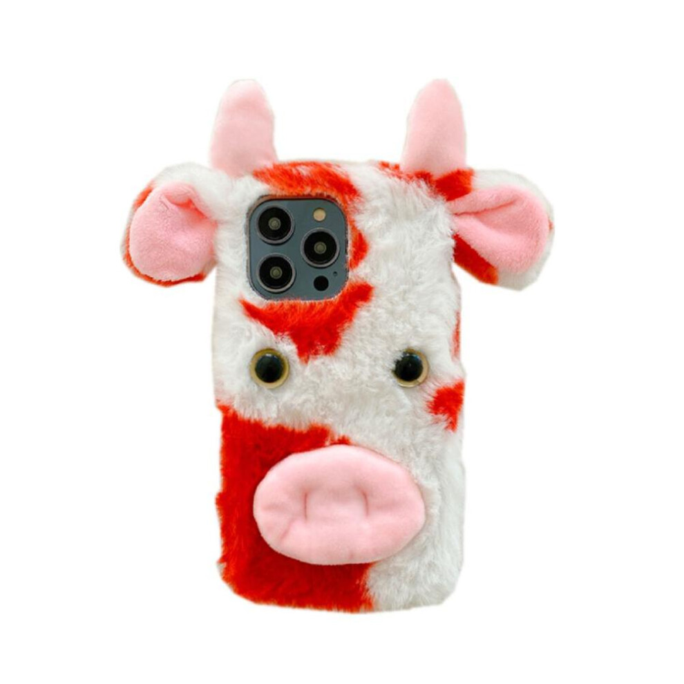 (Red) Case For Tcl 50 Nxtpaper 5G Lovely Fuzzy Fluffy Cartoon Cow Cow Phone Case Autumn And Winter Red 764490313278