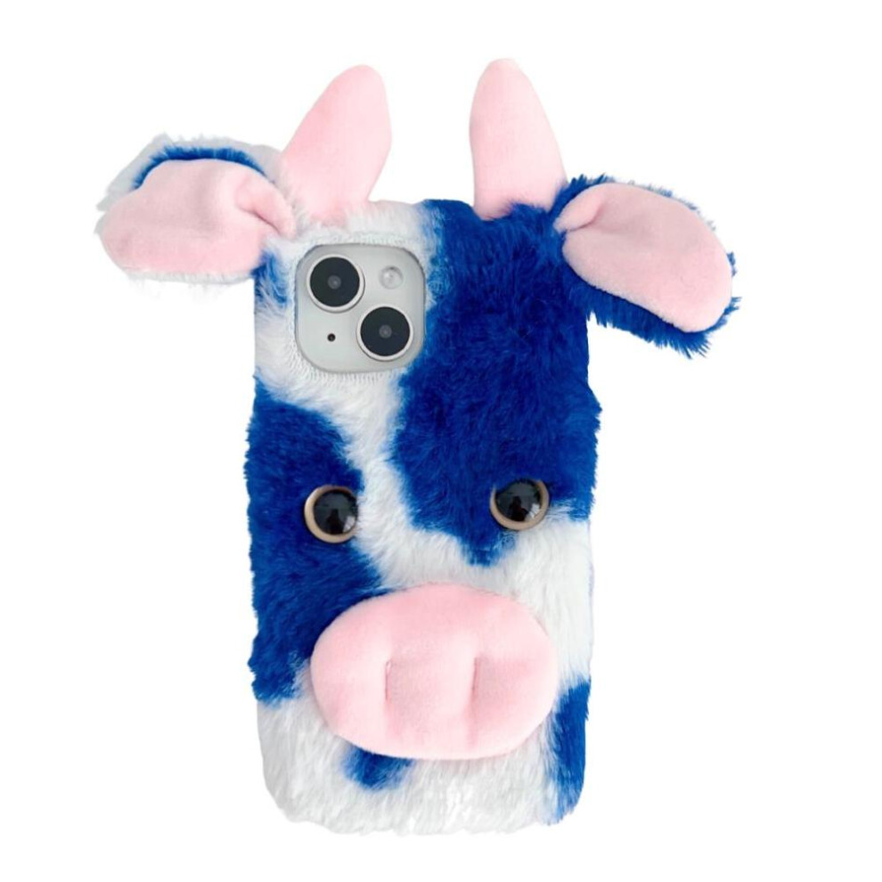 (Blue) Case For Tcl 50 Nxtpaper 5G Lovely Fuzzy Fluffy Cartoon Cow Cow Phone Case Autumn And Winter Blue 764490313261
