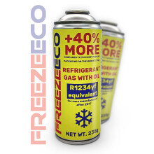 FreezeECO R1234YF AC Aircon Top Up Refrigerant Gas with Oil (400ml) - AC Refill