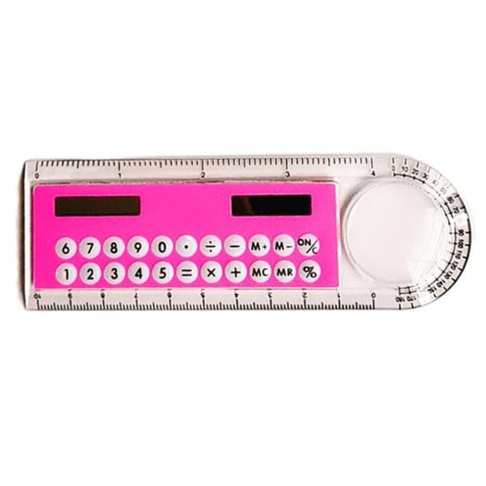(rose red) Creative Solar Card Ruler Funny 3 In 1 10cm Length Angle