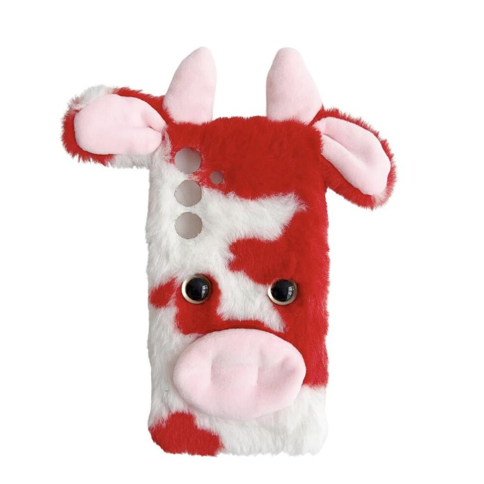 (Red) Case For Samsung Galaxy S23 Plus Lovely Fuzzy Fluffy Cartoon Cow Autumn And Winter Cow Phone Case Red 764490316910