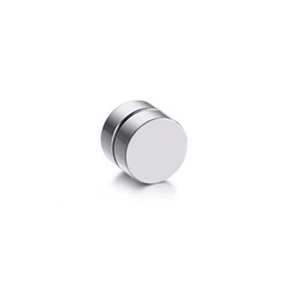 (silver, 8mm) No Pierced Magnet Ear Clip 1pc Strong Magnet Magnetic Mens Ear Clip 5 Colors Ear Studs