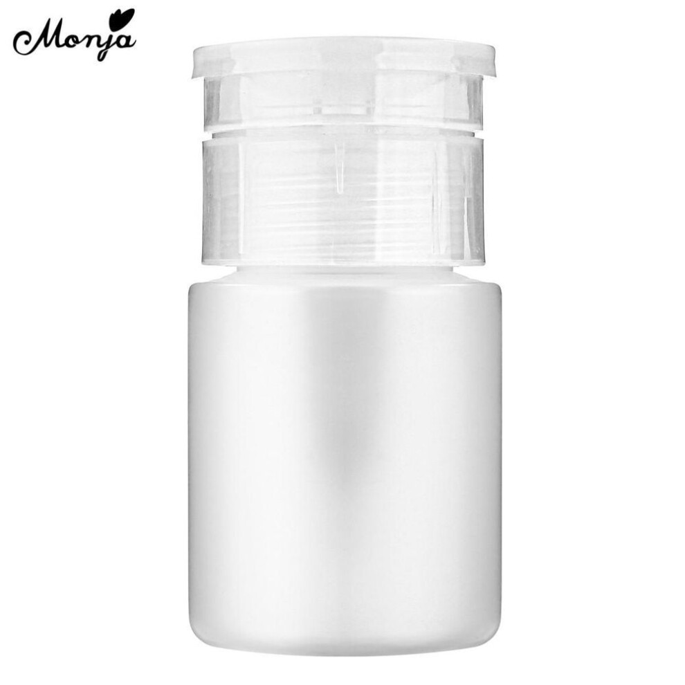 Monja 75ml Nail Art Pump Dispenser Empty Bottle Uv Gel Polish Remover Cleaner Liquid Storage Container Manicure Design Plastic Split Bottles Tools