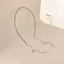 (Style A) Korean Trend Full Rhinestone Long Tassel Head Band For Women Hair Accessories Metal Silver Crystal Headband Luxury Wedding Jewelry