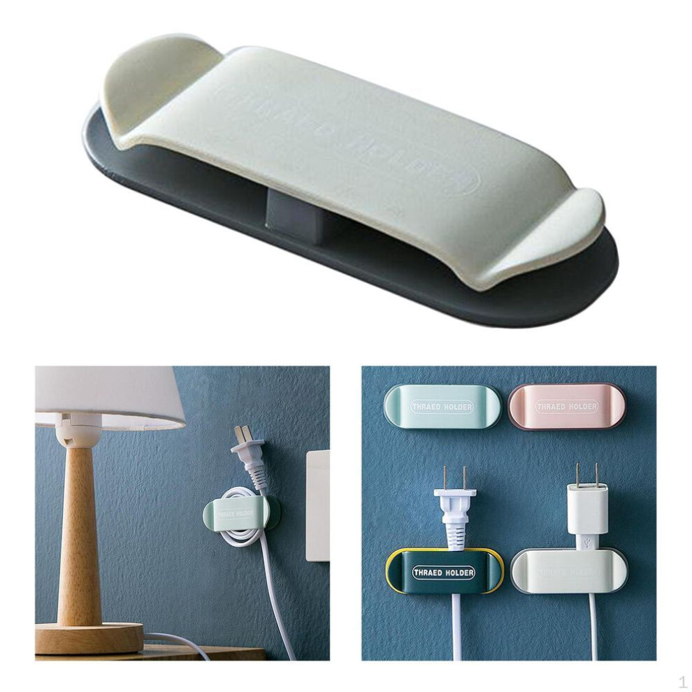 (grey) Cable Holder Toothbrush, Plug Hooks Self Hangers Drill Socket Holders Wall Mounted