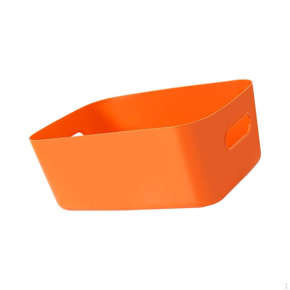 (orange) Desktop Storage Basket Cosmetic Organizer Stackable Organizing Shelves Vanity Bin For Pantry