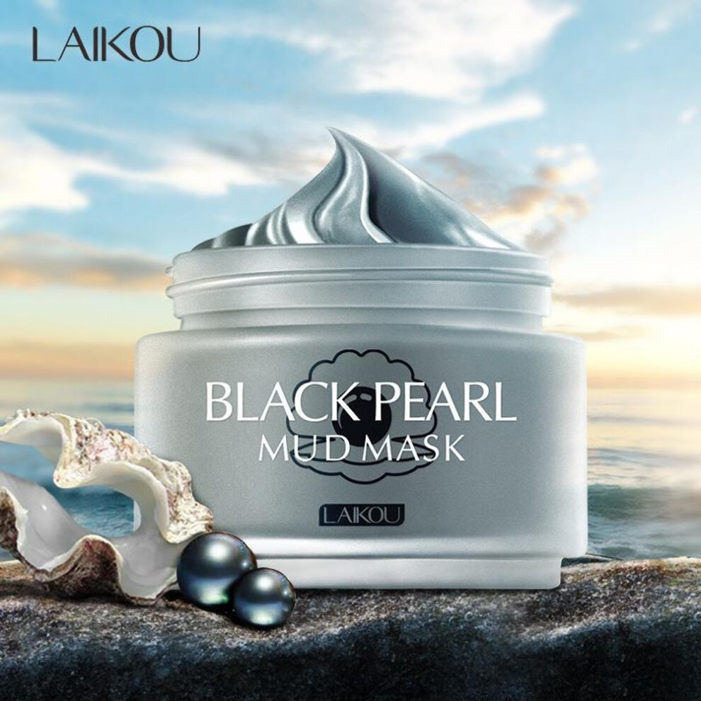 (as the picture, 85g) LAIKOU Black Pearl Mask Clay 85g Facial Cleansing Mud Mask