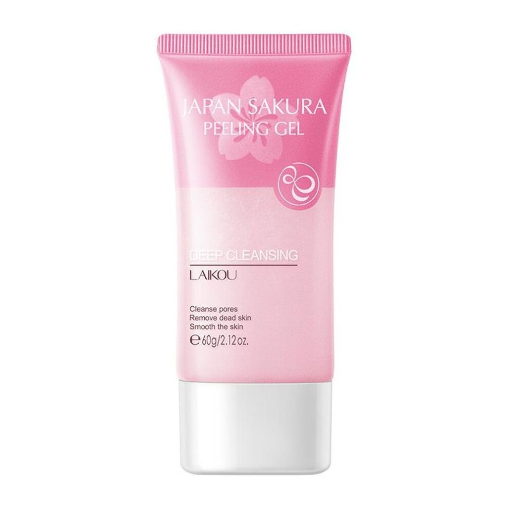 (as the picture, 60g) Laikou Cherry Blossom Exfoliating Gel Facial Scrub Cleans Pores