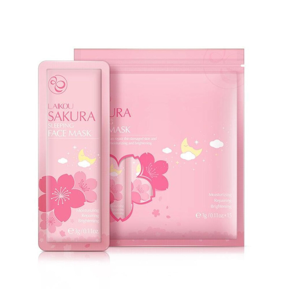 (as the picture, Cherry Blossom) Laikou Sakura Seaweed Centella Snail Collagen Sleeping Mask