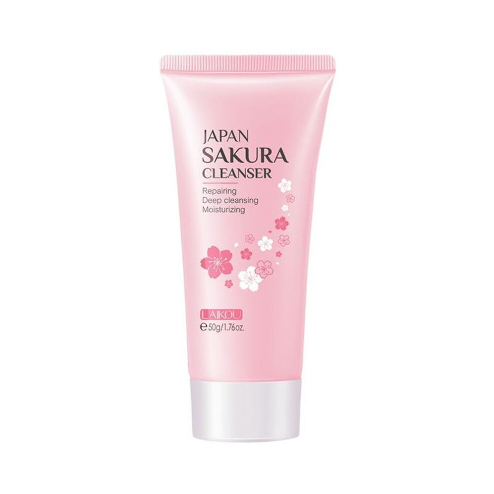 (as the picture, 50g) Laikou Japanese Cherry Blossom Facial Cleanser Moisturize Skin Clean Pores Skin Care Products