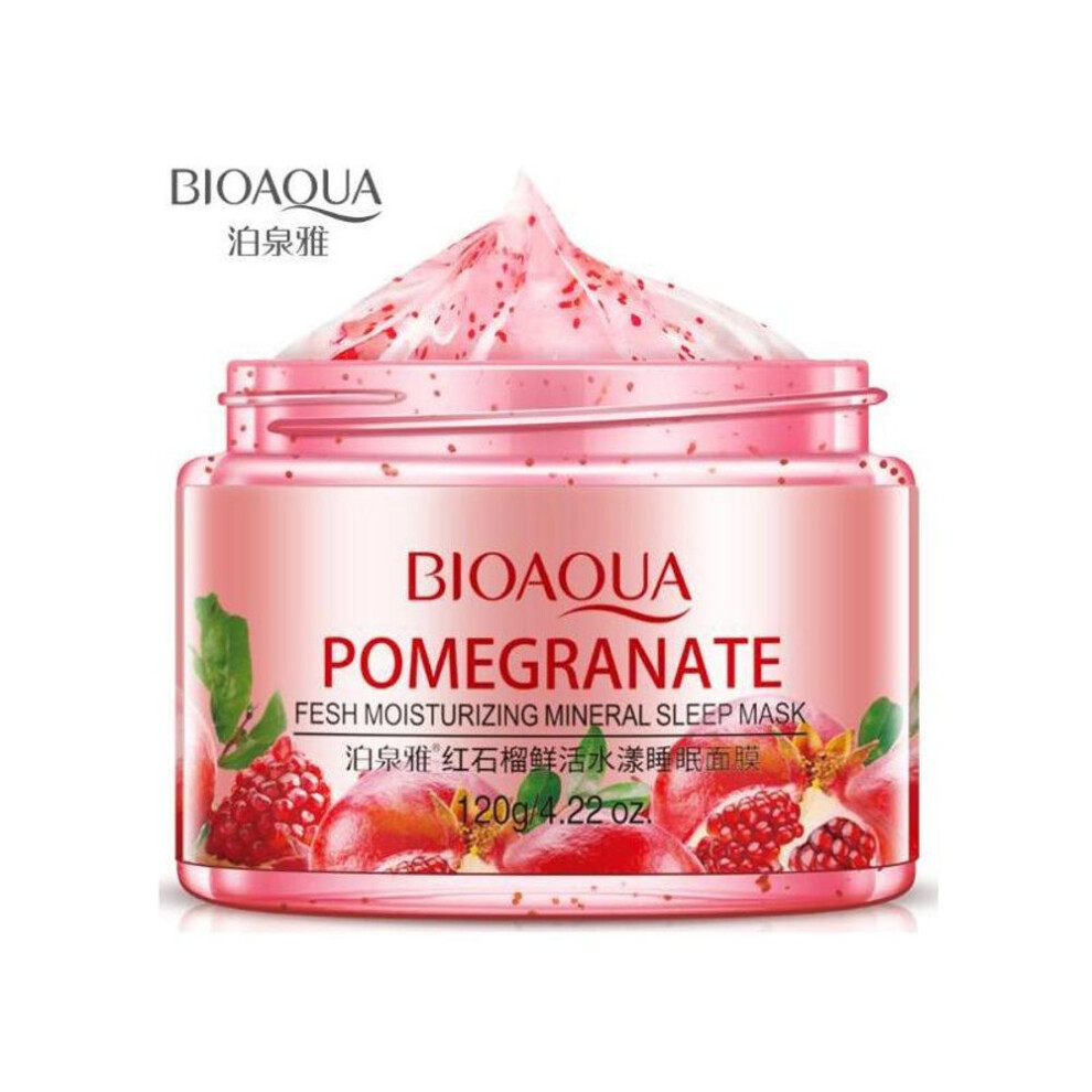(red) Sleeping Face Mask Cream No Wash Pomegranate Kiwif Fruit Snail Soothing Gel Night Cream